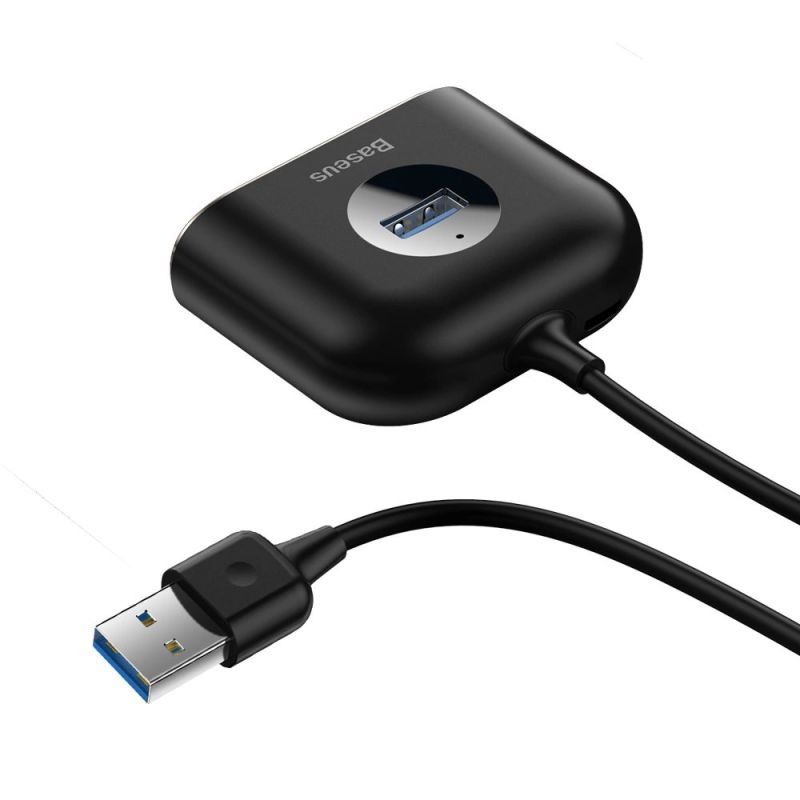 4. HUB Baseus Square USB-A do 1x USB-A 3.2 Gen 1 / 3x USB 2.0 z kablem 1m - czarny