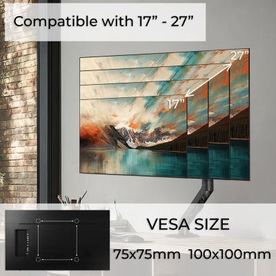 18. MACLEAN UCHWYT REGULOWANY DO MONITORA ZE SPRĘŻYNĄ GAZOWĄ MC-906