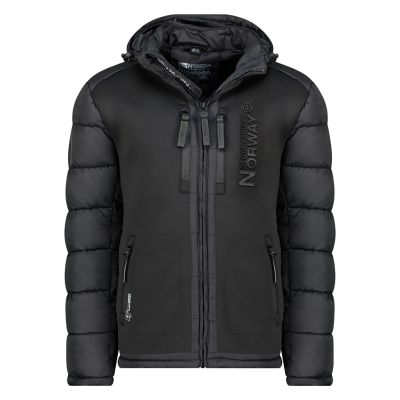 2. Kurtka męska Geographical Norway BEACHWOOD NO CONSTRAST BLACK-BLACK DB MEN 068 (WZ7433H/GN-BLACK / BLACK)