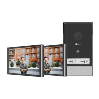 7. Zestaw wideodomofonowy dwurodzinny EZVIZ HP7 z dwoma monitorami