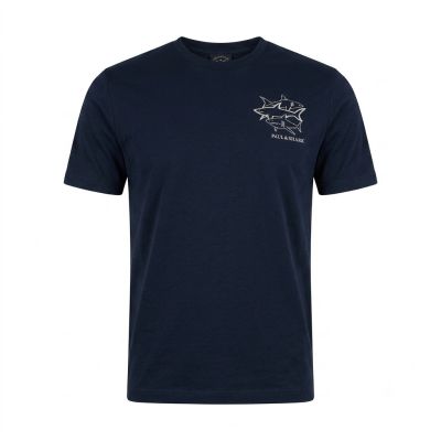 5. Paul&Shark T-shirt męski bawełniany granatowy 26411035-13 - klasyczny krój