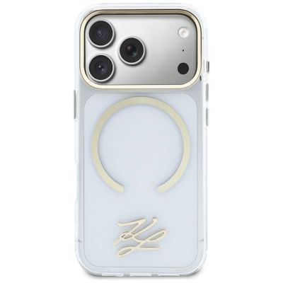 3. Etui Karl Lagerfeld IML KL Script Logo MagSafe na iPhone 17 Pro - przezroczyste