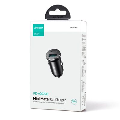 5. Mini ładowarka samochodowa Joyroom JR-CCN05 30W USB-A USB-C - czarna