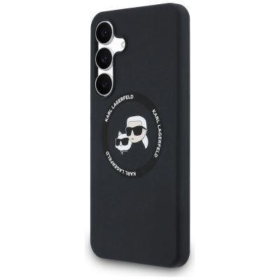 2. Etui Karl Lagerfeld Silicone Karl & Choupette Heads MagSafe na Samsung Galaxy S25 FE - czarne