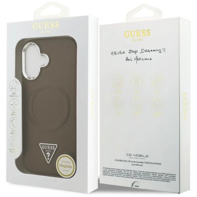 8. Etui Guess Triangle Logo MagSafe na iPhone 17 - brązowe
