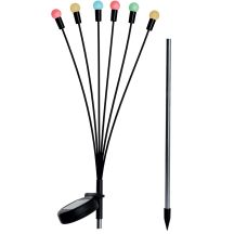 LAMPA SOLARNA TAŃCZĄCE NA WIETRZE KULECZKI KOLOROWE 6 LED 72CM