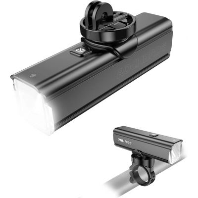 2. Lampka rowerowa przednia Rockbros 24610002001 1000 lm + kabel USB-C - USB-A - czarna