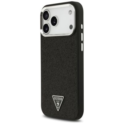 2. Etui Guess Glitter Triangle Logo MagSafe na iPhone 17 Pro Max / 18 Pro Max - czarne