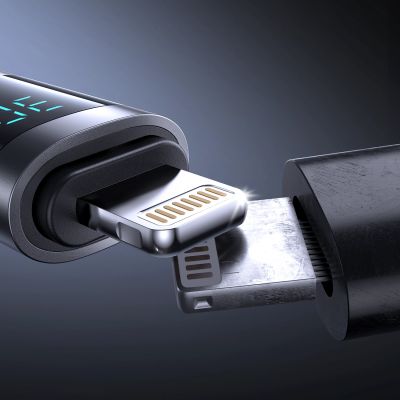 5. Kabel Joyroom S-A16 Pro Prism Series 30W USB-C - Lightning z wyświetlaczem 1,2m - czarny