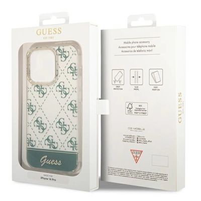 8. Etui Guess 4G Pattern Script na iPhone 14 Pro Max - khaki