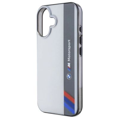 6. Etui BMW Motosport IML Vertical Stripe na iPhone 16 - szare