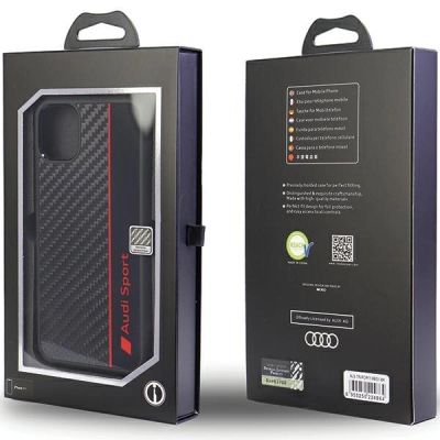 5. Etui Audi Carbon Fiber Stripe na iPhone 11 / Xr - czarne