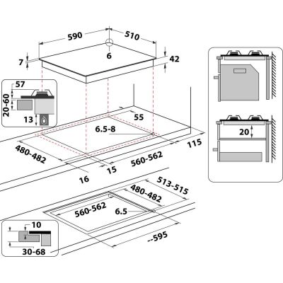 8. Płyta gazowa WHIRLPOOL AKT 627/NB1