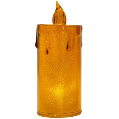 23. ŚWIECA DEKORACYJNA 10,5 CM AMBER CIEPŁY BIAŁY 1 LED