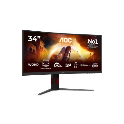2. AOC G4 CU34G4ZCA monitor komputerowy 86,4 cm (34") 3440 x 1440 px Wide Quad HD Czarny, Czerwony