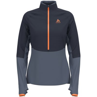 Bluza z półgolfem narciarska damska Odlo DESCENT CW 200 SL granatowy