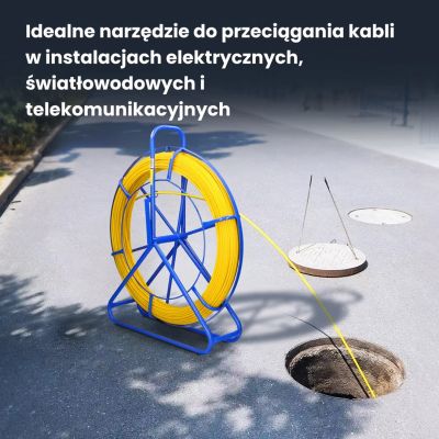 17. Extralink Pilot do przeciągania kabli Pilot 4.5mm 100m włókno szklane FRP, śr. 4,5mm, dł. 100m, żółty