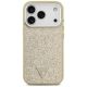 3. Etui Guess Glitter Triangle Logo MagSafe na iPhone 17 Pro - złote