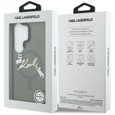 8. Etui Karl Lagerfeld IML KC Script MagSafe na Samsung Galaxy S26 Ultra - czarne
