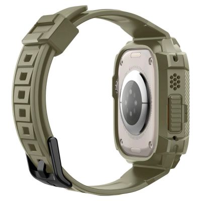 10. Etui z paskiem Spigen Rugged Armor Pro na Apple Watch Ultra (49 mm) - zielone