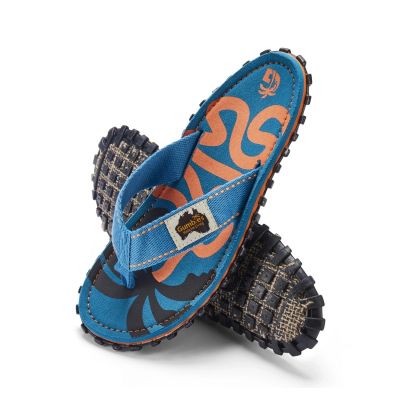 3. Gumbies japonki unisex ISLANDER FLIP-FLOP BLUE PALMETTO