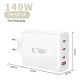 5. Ładowarka sieciowa Tech-Protect NC140W-GAN 4-Porty 140W - biała