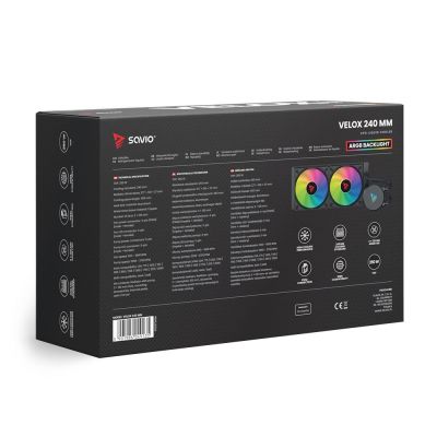 4. SAVIO CHŁODZENIE WODNE CPU ARGB 240 MM VELOX