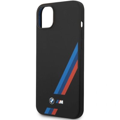 6. Etui BMW Silicone Slanted Sttripes na iPhone 14 Plus / 15 Plus - czarne