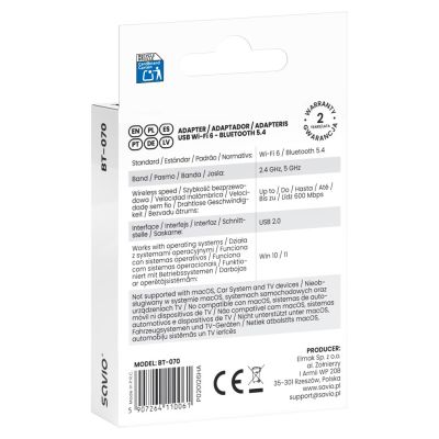 4. SAVIO ADAPTER USB WIFI BLUETOOTH 5.4 BT-070