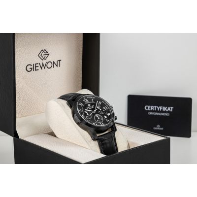 8. Zegarek Męski Giewont Chronograph Sapphire Czarny GW6260-A3