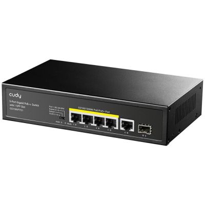 4. Cudy GS1005PTS1 łącza sieciowe Gigabit Ethernet (10/100/1000) Obsługa PoE Czarny