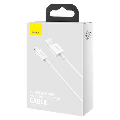 5. Baseus Superior kabel USB - Lightning 2,4A 2 m Biały (CALYS-C02)