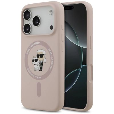 Etui Karl Lagerfeld Silicone Karl&Choupette Ring MagSafe na iPhone 18 Pro / 17 Pro - czarne