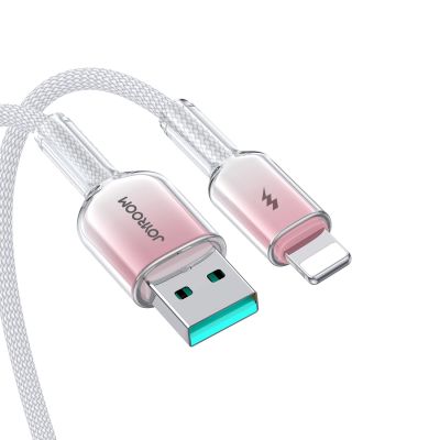 7. Kabel Joyroom S-A42 Crystal-Clear Series 3A USB-A - Lightning 1,2m - biały