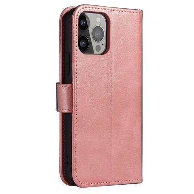 2. Magnet Case elegancki futerał etui pokrowiec z klapką i funkcją podstawki iPhone 13 Pro różowy