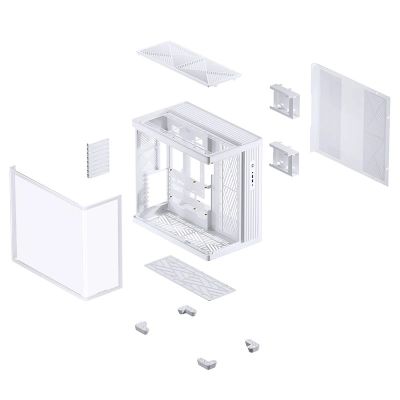25. Jonsbo TK-4 Gehäuse, Midi-Tower, ATX, Tempered Glass - weiß