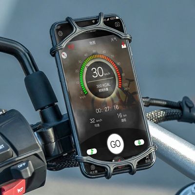 4. Uchwyt na telefon Rockbros LF436 zaciskowy na kierownicę – czarny