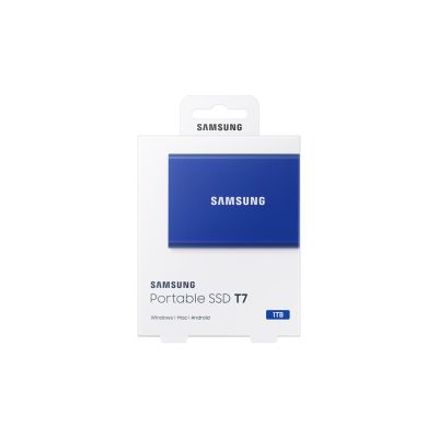 6. Dysk zewnętrzny SSD Samsung T7 (1TB; USB 3.2; niebieski; MU-PC1T0H/WW)