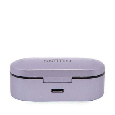 3. Słuchawki Bluetooth Guess TWS + stacja dokująca - fioletowe