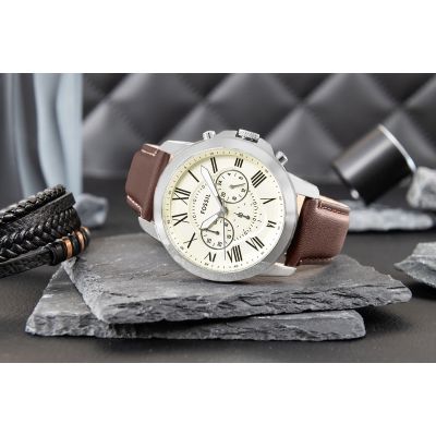 6. Zegarek Męski FOSSIL Grant Leather FS4735 + BOX