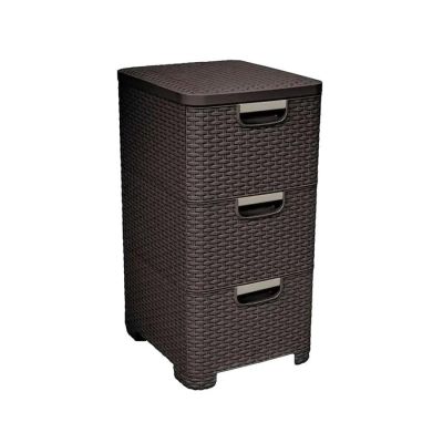2. CURVER REGAŁ Z 3 SZUFLADAMI 3x14L  /CIEMNY BRĄZ
