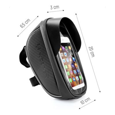 3. Wozinsky torba rowerowa na kierownicę z etui na telefon 1 l czarna (WBB16BK)