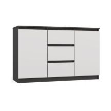 KOMODA 2 DRZWI 3 SZUFLADY ANTRACYT/BIEL KOMPLET