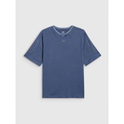 6. T-shirt loose z nadrukiem chłopięcy 4F 4FJRSS26TTSHM3467-31S