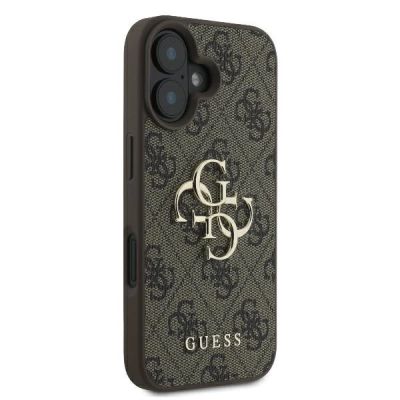 4. Etui Guess 4G Big Logo na iPhone 16 - brązowe