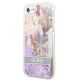 2. Etui Guess Flower Liquid Glitter na iPhone SE 2022 / SE 2020 / 7 / 8 - fioletowe