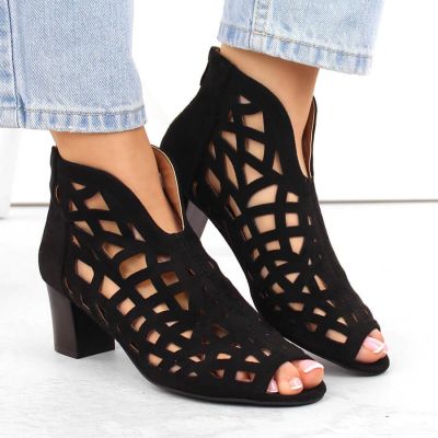 13. Zamszowe botki M.Daszyński W SAN32A czarne