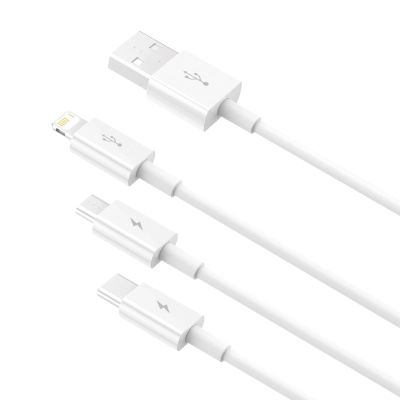 4. Kabel Baseus Superior Series USB-A - USB-C / Lightning / micro USB 3.5A 0.5m - biały