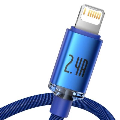 2. Baseus Crystal Shine Series kabel przewód USB do szybkiego ładowania i transferu danych USB Typ A - Lightning 2,4A 2m niebieski (CAJY000103)
