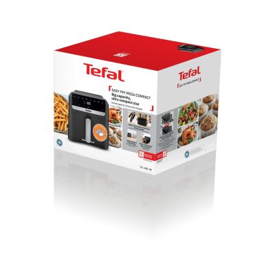 3. Tefal Easy Fry Mega Compact EY866HE1 frytkownica Pojedyńczy 7,5 l Autonomiczny Frytkownica na gorące powietrze Czarny, Srebrny